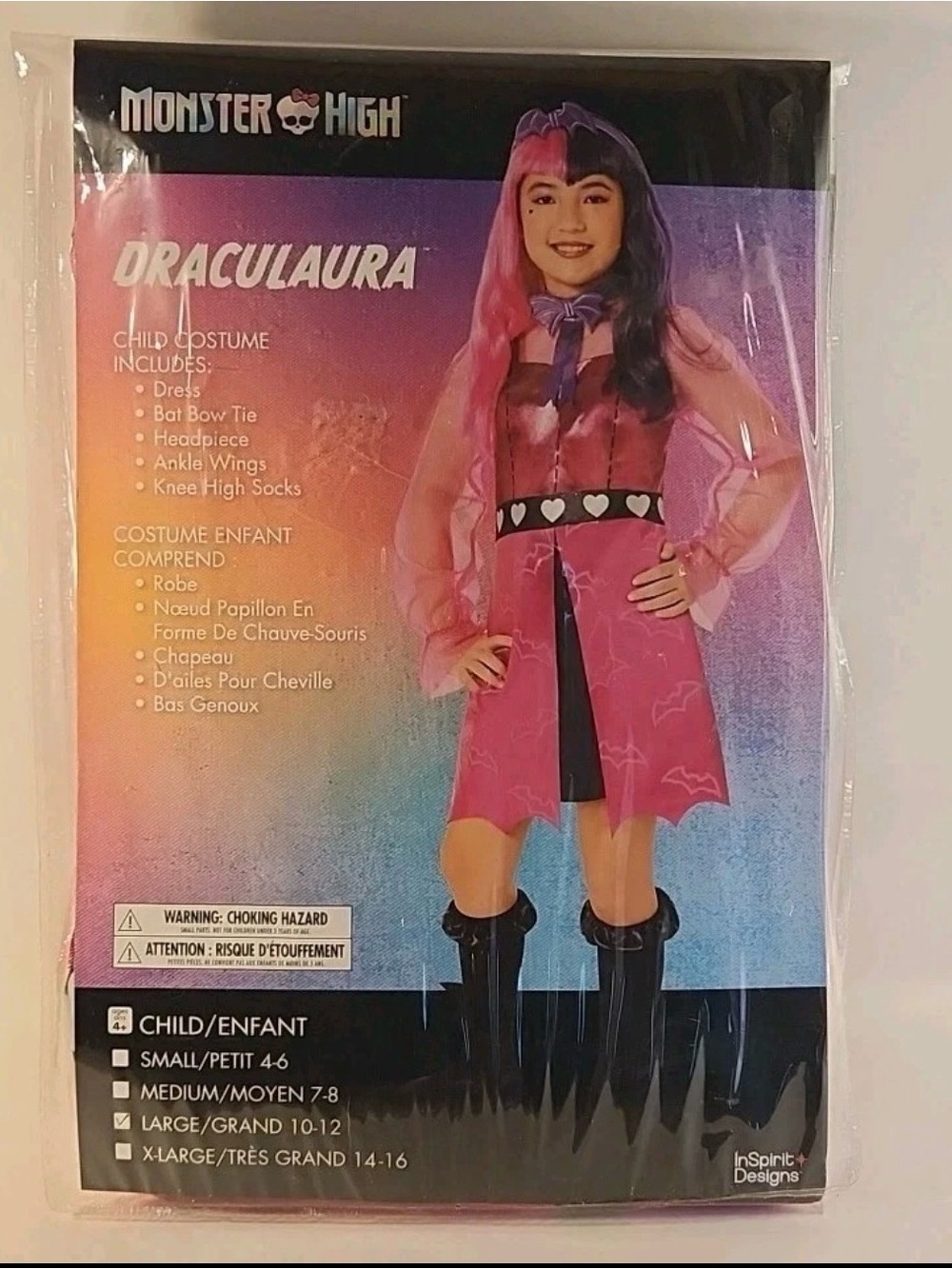 Monster High Draculara Childs Halloween Costume Large 10-12 NWT